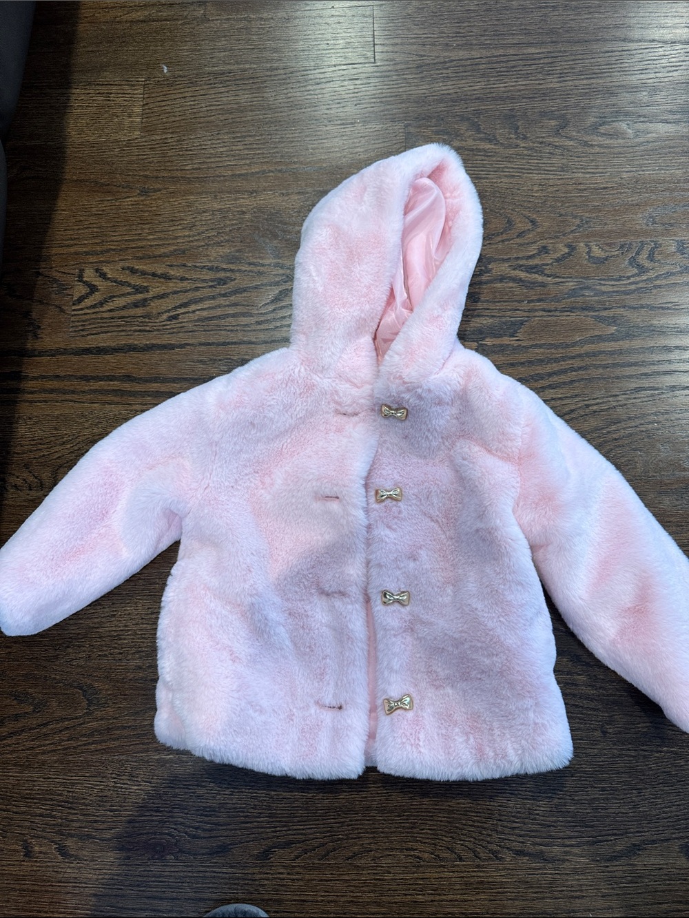 Old Navy Pink Faux Fur Hooded Coat